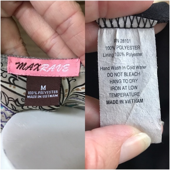 Max Rave Sheer V Front, Half Sleeve Dress Sz Med - Picture 8 of 8